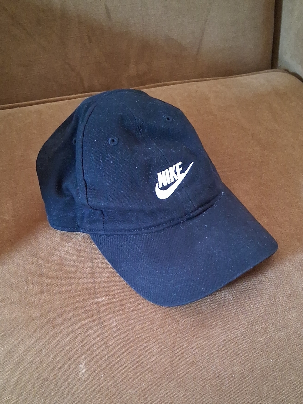 Nike Kids Black Cap with White Swoosh